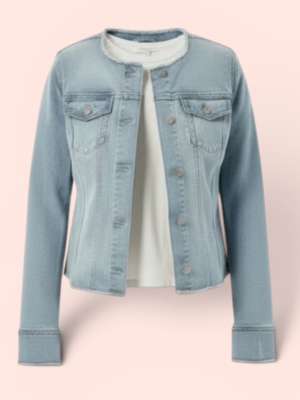 Talbots Petite COLLARLESS JEAN JACKET - FREYA WASH